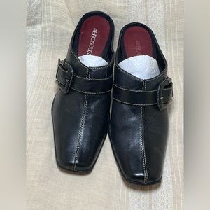 Aeropostale Leather Mule Heels 9 1/2 B